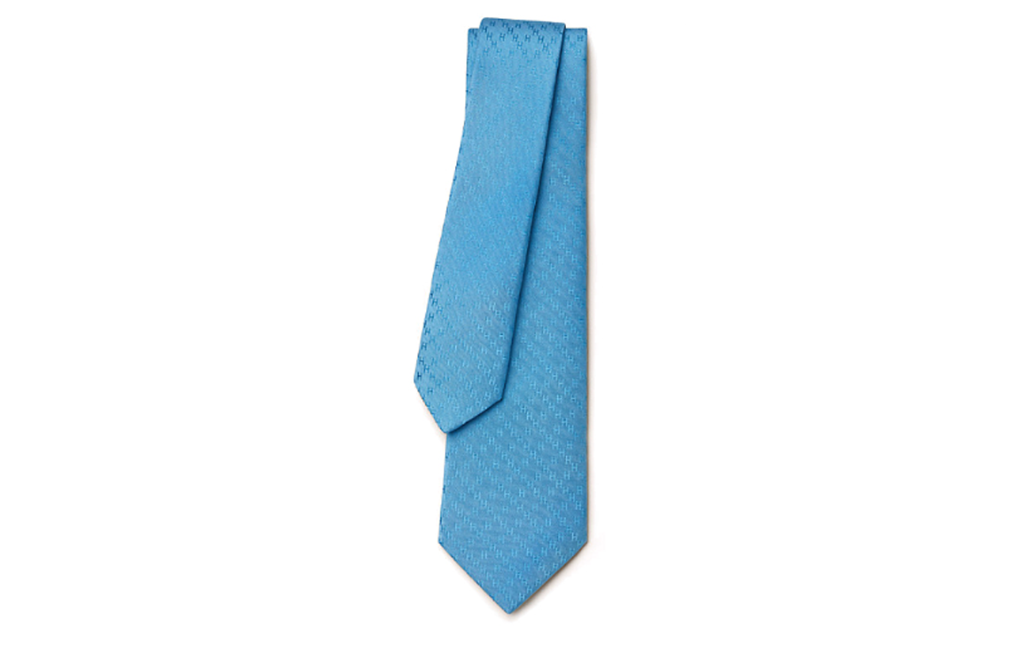 HERMES  Blue Tie with Jacquard Woven Letter Pattern. H036233Tv09 圖 3