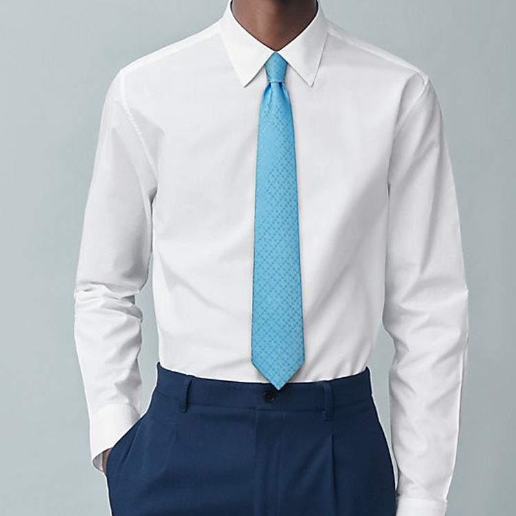 HERMES  Blue Tie with Jacquard Woven Letter Pattern. H036233Tv09 圖 4