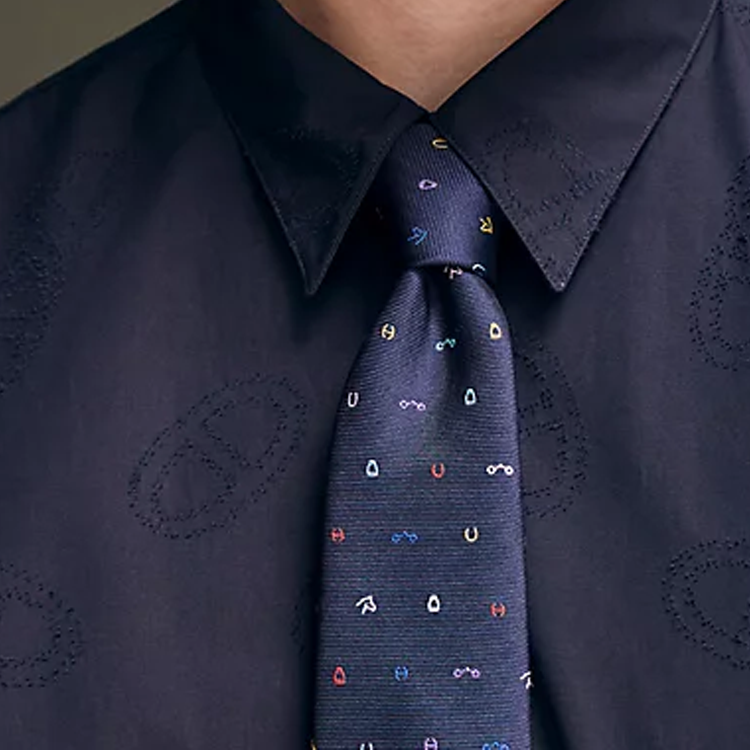 HERMES  Blue Tie with Logo Design H339362Tv01 圖 3