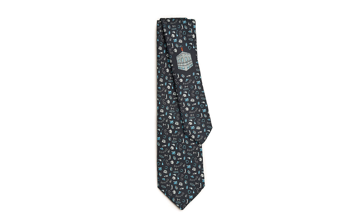 HERMES  Blue Tie with Mini Print Pattern. H006354Tv01 圖 2