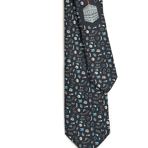 HERMES  Blue Tie with Mini Print Pattern. H006354Tv01 圖 3