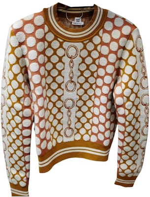 HERMES Brown Polka Dot Striped Print Casual Crewneck Sweater 0H2614D8Y2 Buy HERMES Brown Polka Dot Striped Print Casual Crewneck Sweater 0H2614D8Y2