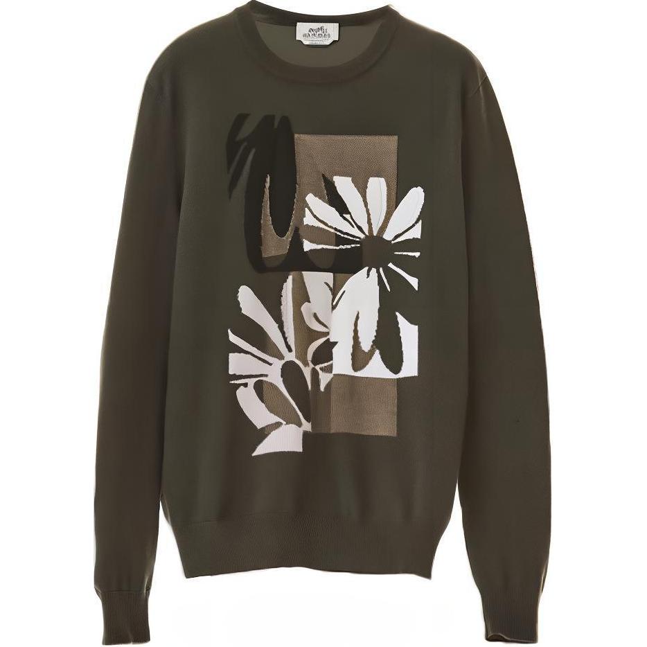 HERMES  Cashmere Knit Sweater Round Neck Algae Green. H257010HA2O