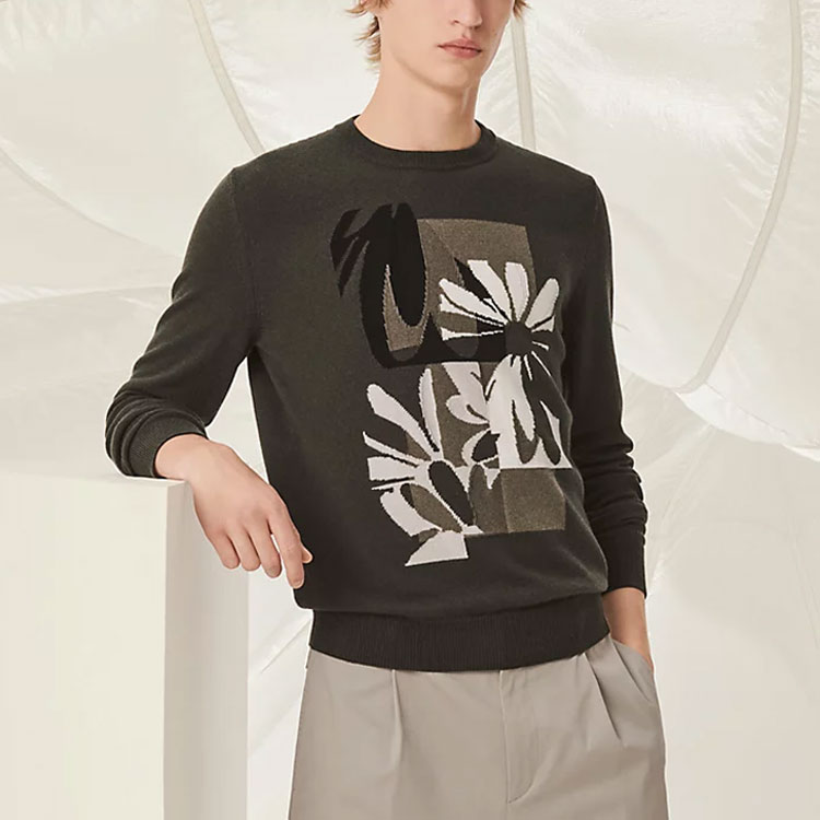 Lookbook 愛馬仕羊絨圓領針織毛衣海藻綠 H257010HA2O