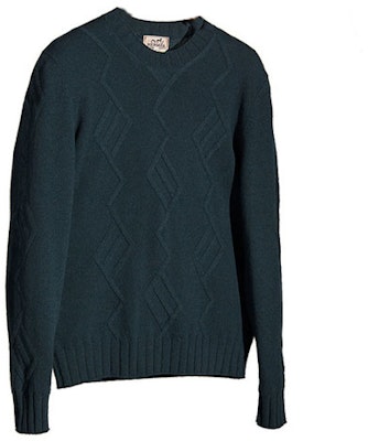 HERMES Cashmere Sweater Geometric Jacquard Crewneck Dark Green. H167090HA65ME Order HERMES Cashmere Sweater Geometric Jacquard Crewneck Dark Green. H167090HA65ME