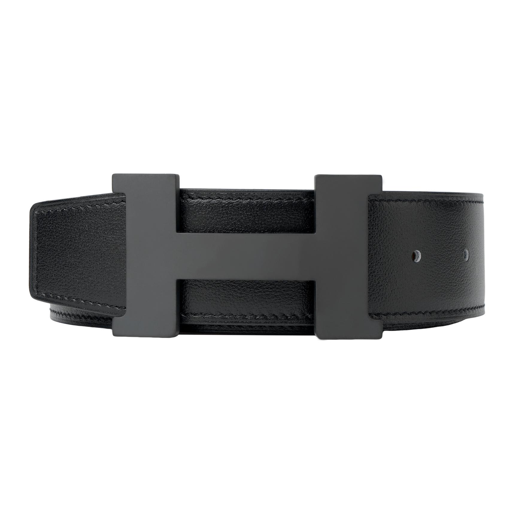 HERMES  Classic Belt - Black/Ebony, Simple Design, 3.8cm Width. H081106CH89-H081779CAAA095