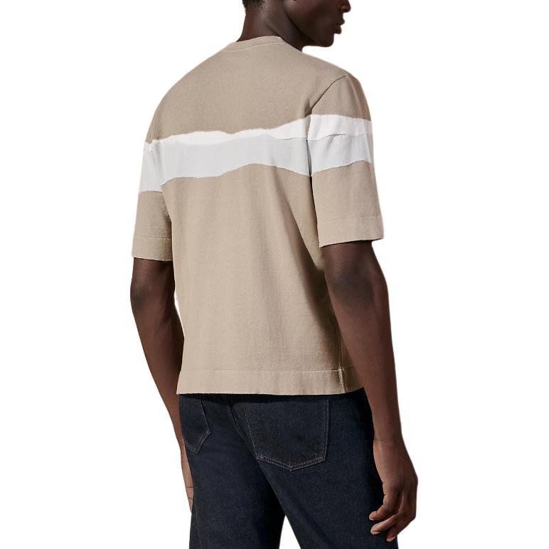 HERMES  Colorblock Striped Crewneck T-Shirt Sand Yellow SS24. H457235HA1W 圖 3