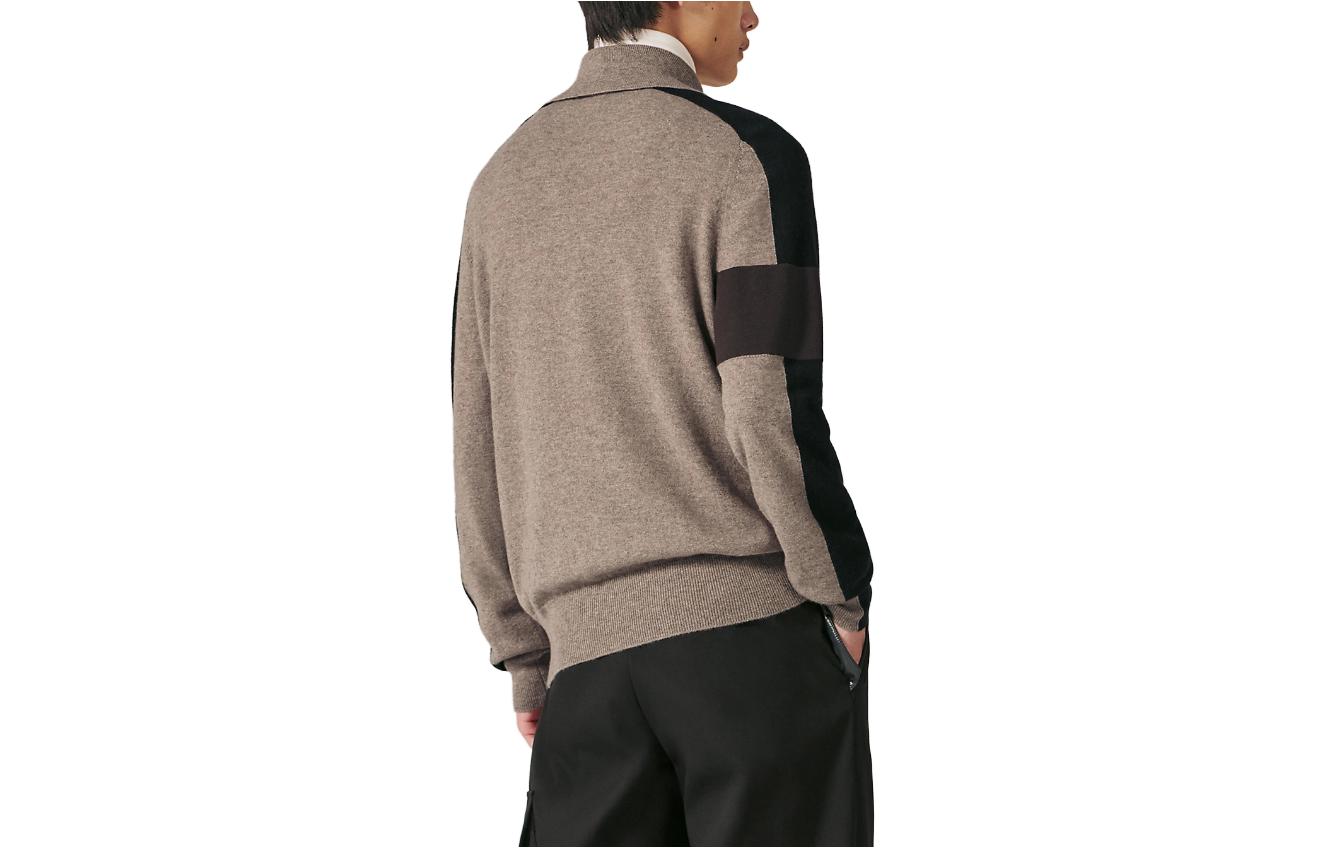 Lookbook 에르메스 컬러블록 스트라이프 긴팔 폴로 스웨터 비브런트. H367225HA3X