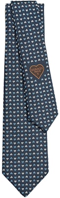 HERMES Contrast Heart Print Tie in Dark Blue H339366Tv01 Buy HERMES Contrast Heart Print Tie in Dark Blue H339366Tv01
