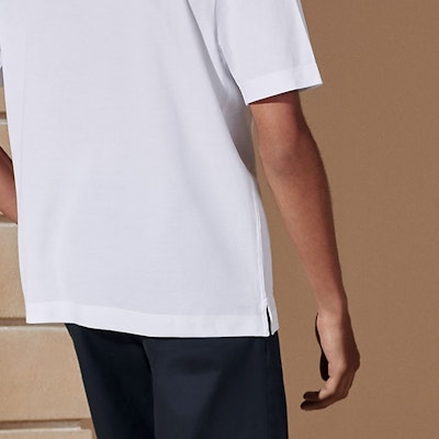 爱马仕白色撞色条纹装饰 Polo 衫 H457985HA90 Cheap 爱马仕白色撞色条纹装饰 Polo 衫 H457985HA90