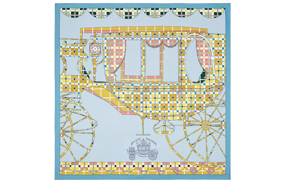 HERMES Écosystème Silk Scarf Blue H003754S-10 圖 2