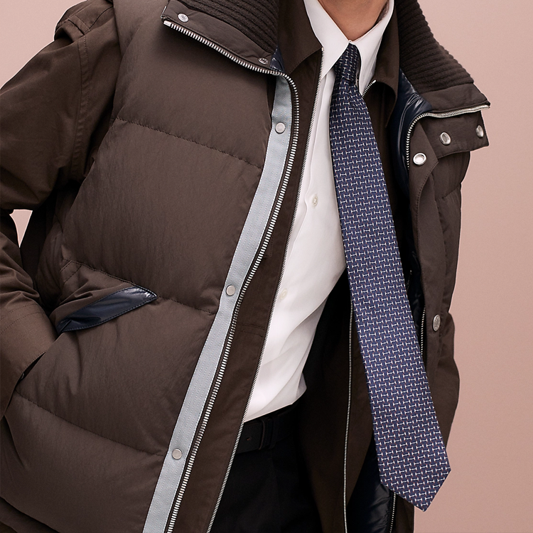 HERMES  Dark Blue Tie with Twill Stitch Design H006331Tv05 圖 3