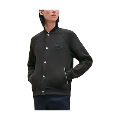 HERMES Dark Grey Logo Patch Long Sleeve Jacket H467830HA11