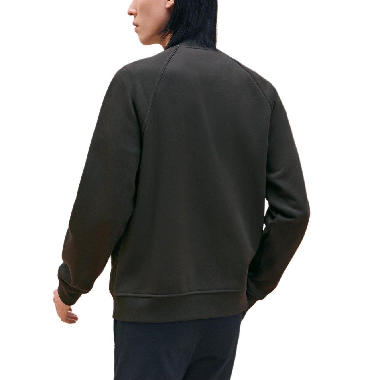 Shop HERMES  Dark Grey Logo Patch Long Sleeve Jacket H467830HA11