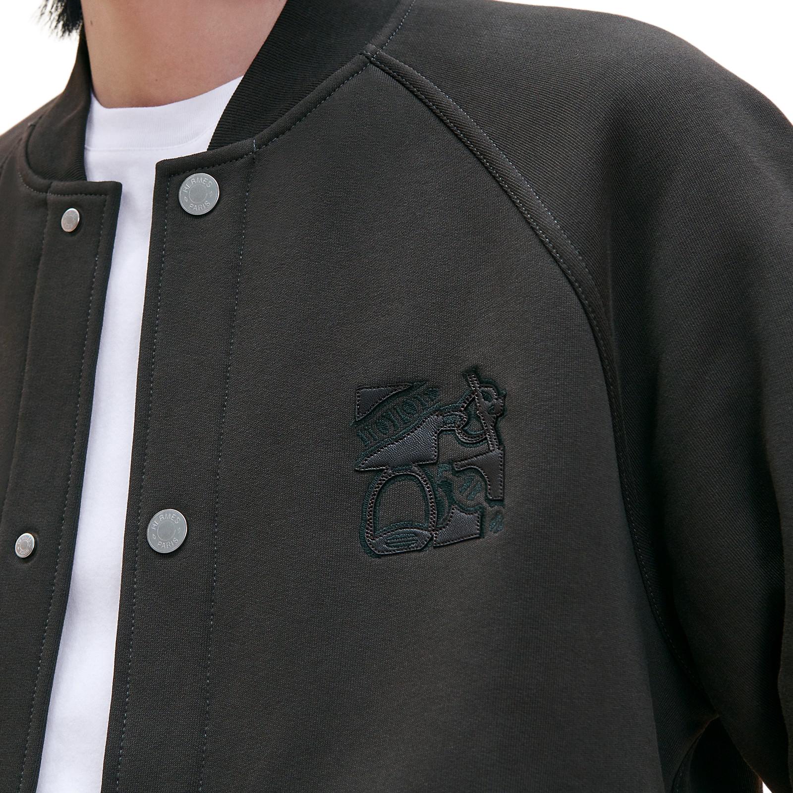 Purchase HERMES  Dark Grey Logo Patch Long Sleeve Jacket H467830HA11