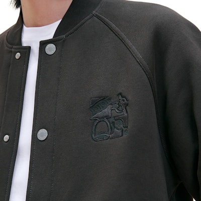 HERMES Dark Grey Logo Patch Long Sleeve Jacket H467830HA11 Purchase HERMES Dark Grey Logo Patch Long Sleeve Jacket H467830HA11