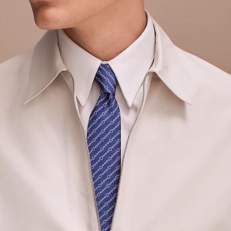 HERMES  Deep Blue Tie with Heart Print Design H339360Tv08 圖 3