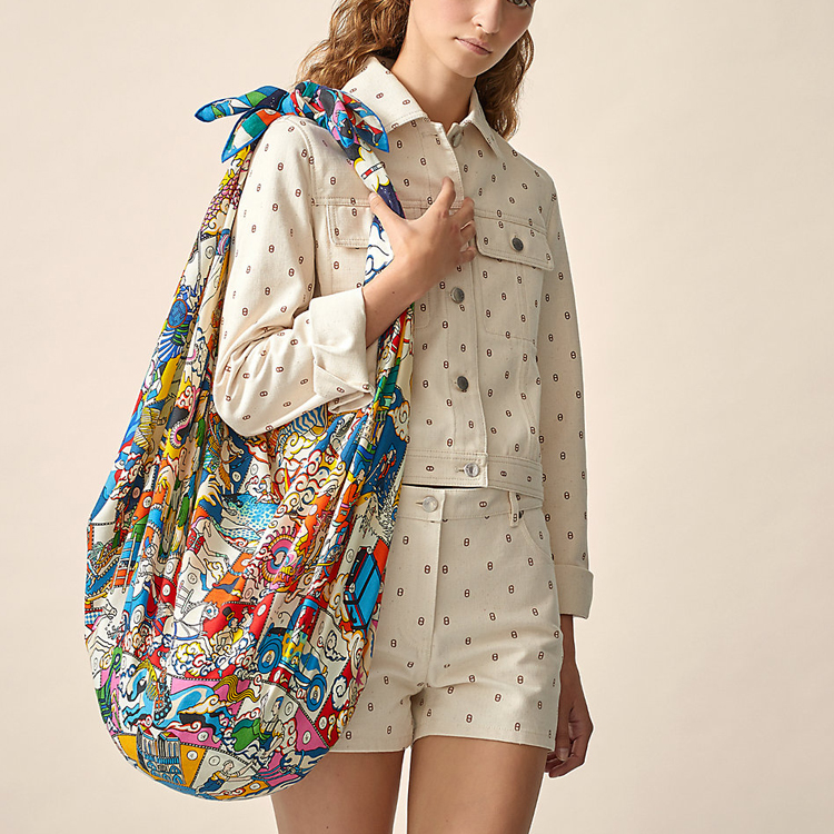 HERMES "epic" 140cm Scarf Shawl Blue Yellow/Multicolor H243691S-12 圖 3