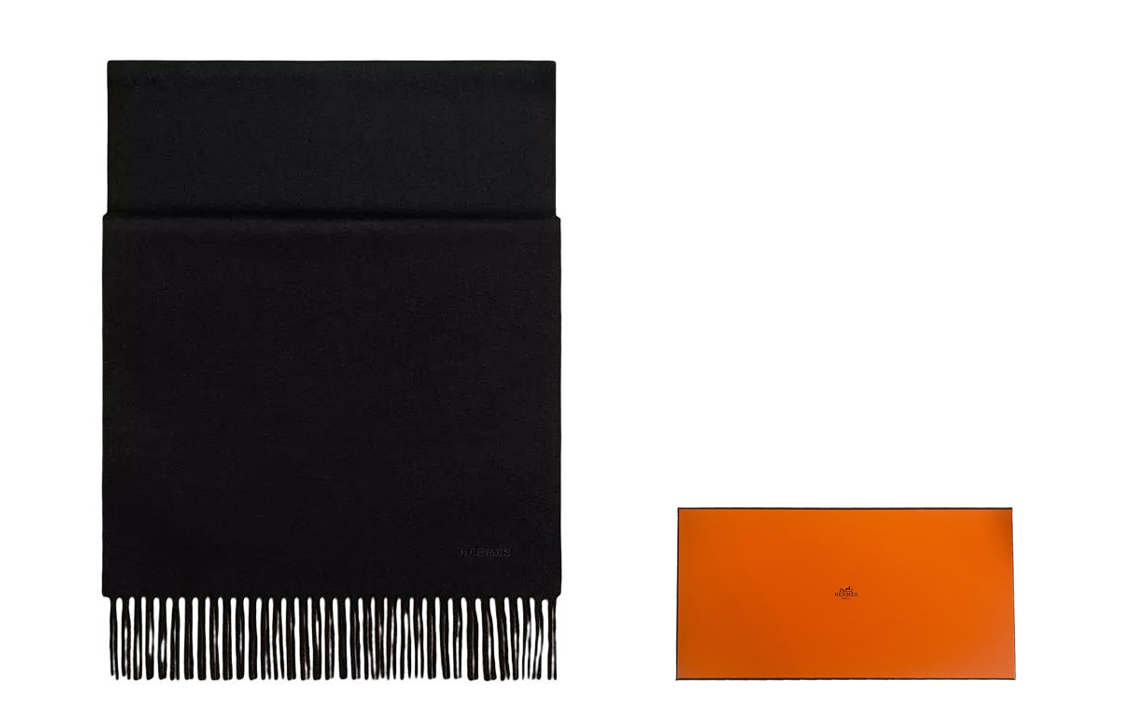 Shop HERMES  Fashion Fringe Wool Scarf H393700T 03