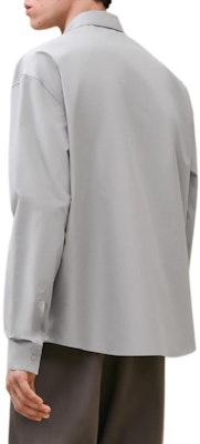 HERMES Baju Lengan Panjang Abu-abu Flint dengan Kolar Lipat. H466520HH79 Lookbook HERMES Baju Lengan Panjang Abu-abu Flint dengan Kolar Lipat. H466520HH79