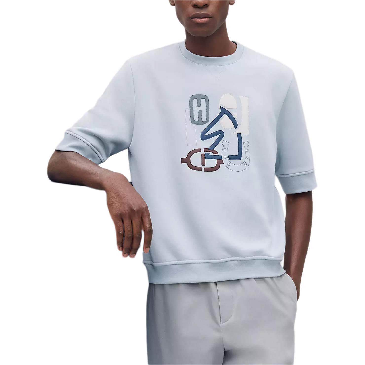 HERMES  Glacier Blue Graphic Crewneck T-Shirt H557800HA56