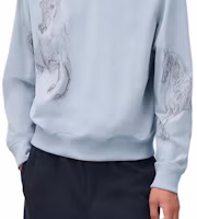 Purchase HERMES Glacier Blue Logo Print Crewneck Sweatshirt Long Sleeve H553560HF56