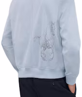 Details for HERMES Glacier Blue Logo Print Crewneck Sweatshirt Long Sleeve H553560HF56