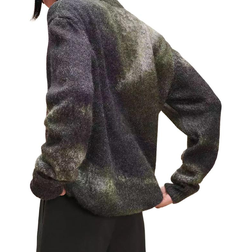 Lookbook 愛馬仕 灰綠色印花羊絨毛衣帶羅紋邊飾 H467360HA11