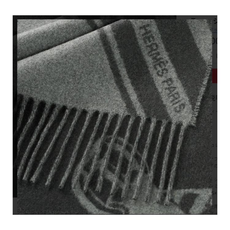 HERMES  Gray Cashmere Scarf with Printed Patterns. H394808T06 圖 3