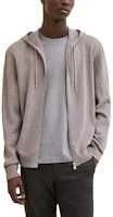 HERMES Grey Cashmere Hoodie with Mixed Print and Zipper. H467140HA2I HERMES Grey Cashmere Hoodie with Mixed Print and Zipper. H467140HA2I