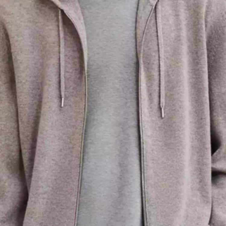 Details for HERMES Hoodie Kelabu Cashmere dengan Cetakan Campur & Zipper. H467140HA2I