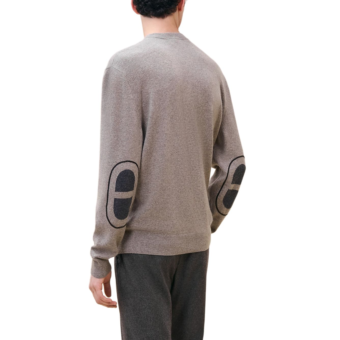 HERMES  Grey Cashmere Sweater with Contrast Intarsia Pattern. H467135HA2I 圖 3