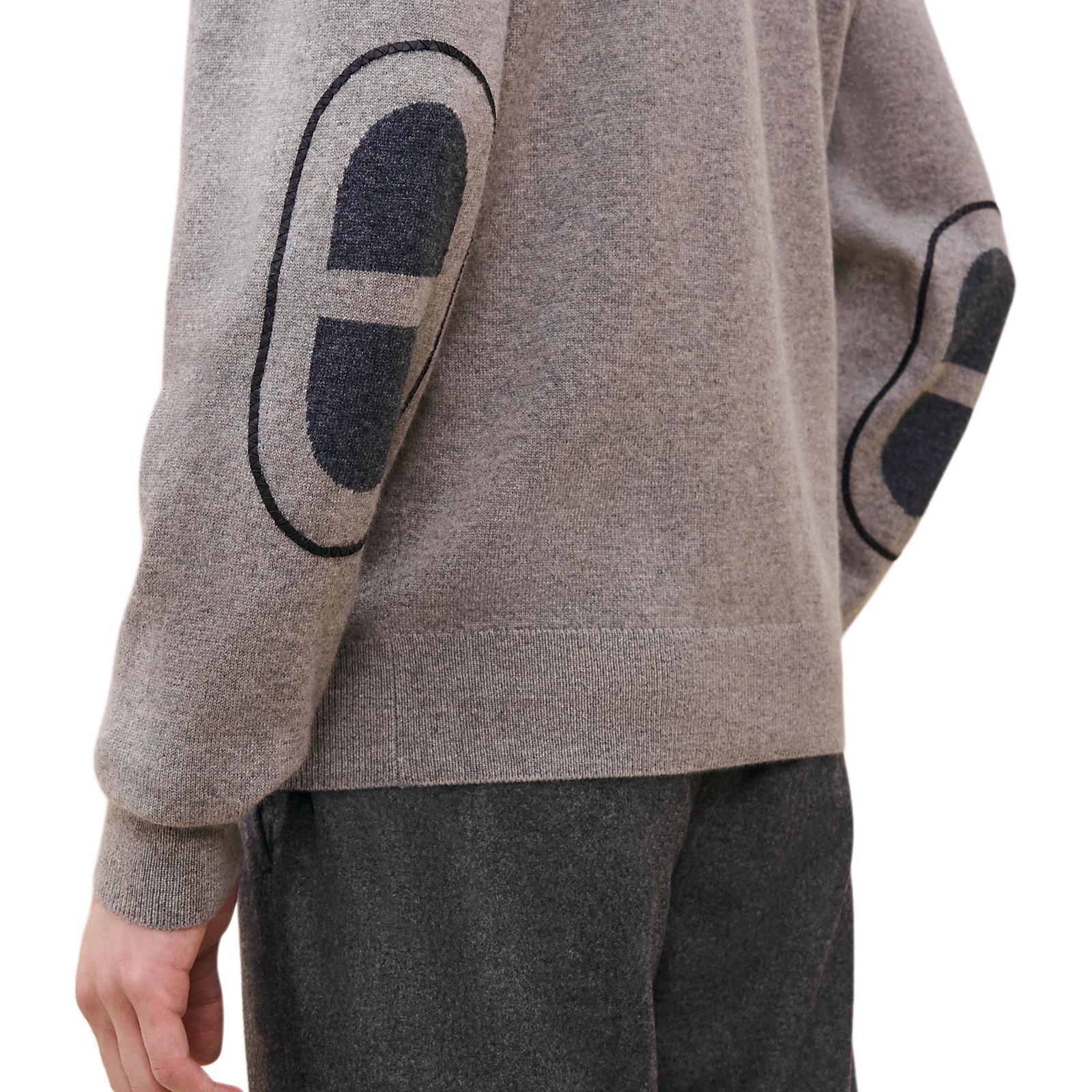 HERMES  Grey Cashmere Sweater with Contrast Intarsia Pattern. H467135HA2I 圖 4