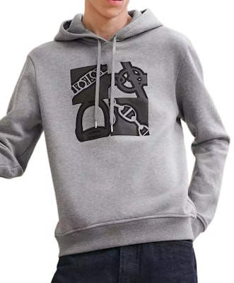 HERMES Hoodie Abu-Abu dengan Rib Cuffs dan Desain Cetak. H467820HA76 Order HERMES Hoodie Abu-Abu dengan Rib Cuffs dan Desain Cetak. H467820HA76