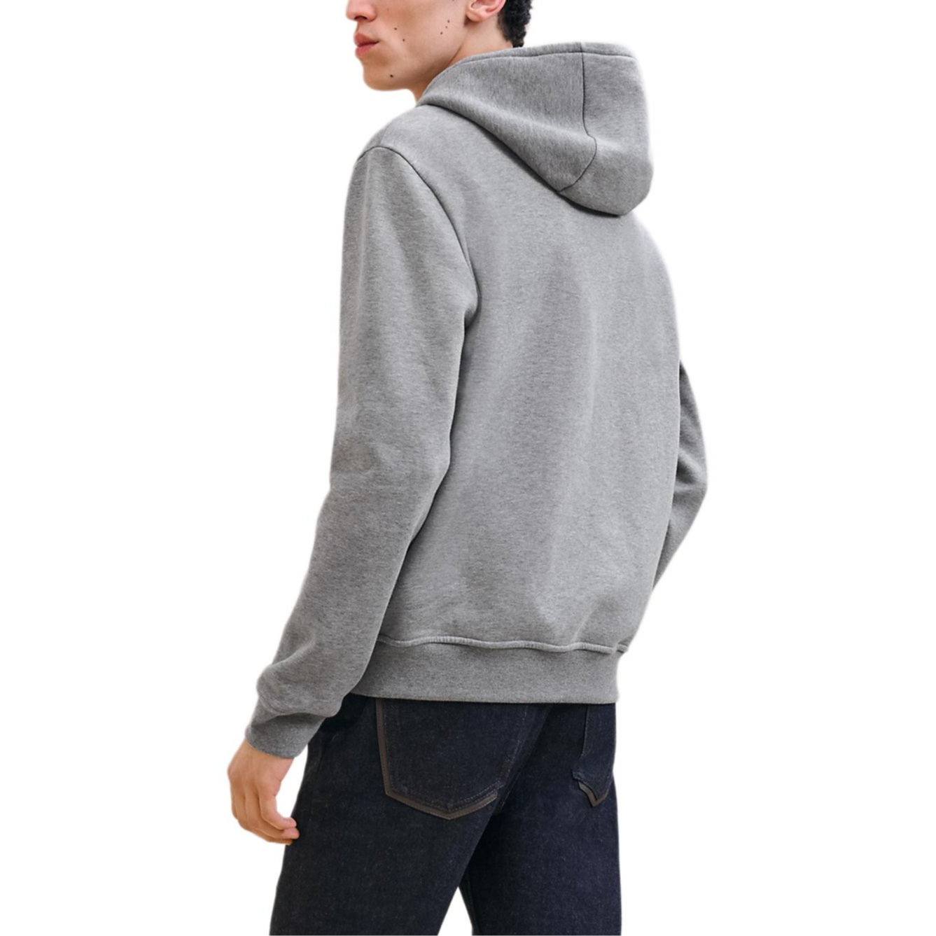 Lookbook HERMES Hoodie Abu-Abu dengan Rib Cuffs dan Desain Cetak. H467820HA76