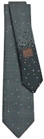 HERMES Grey Mini Letter Print Silk Tie. H339369Tv08 HERMES Grey Mini Letter Print Silk Tie. H339369Tv08