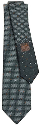 HERMES Grey Mini Letter Print Silk Tie. H339369Tv08 Order HERMES Grey Mini Letter Print Silk Tie. H339369Tv08