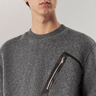 HERMES Sweater Abu-Abu Rajut Crewneck Lengan Panjang Warna Polos H367715HA76 Details for HERMES Sweater Abu-Abu Rajut Crewneck Lengan Panjang Warna Polos H367715HA76