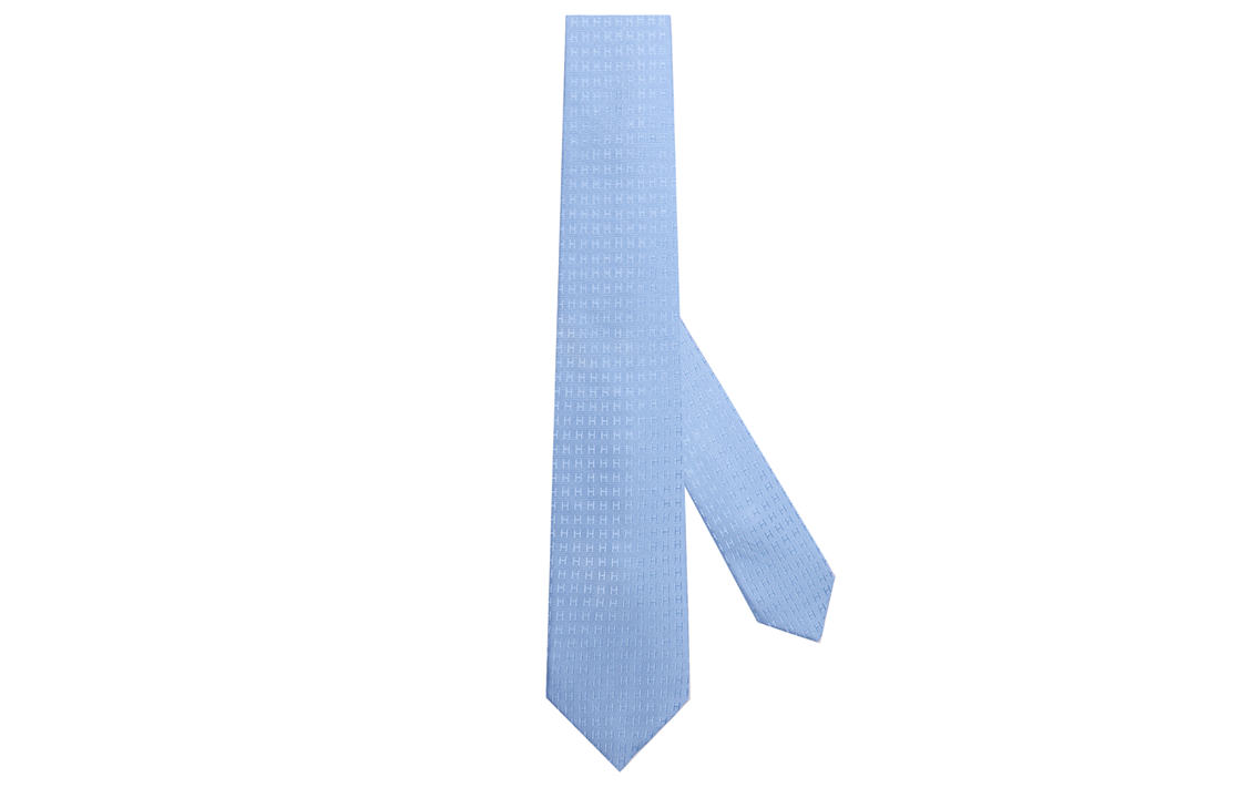 HERMES "H Jacquard" Tie Sky Blue H030189T-61