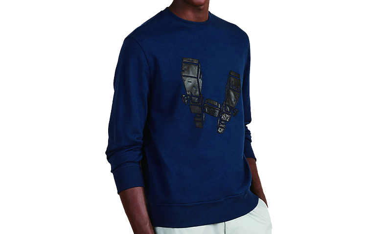 Hermes "Hermes Odyssee" Crewneck Pullover Sweatshirt Men Indigo Blue H037545HA60