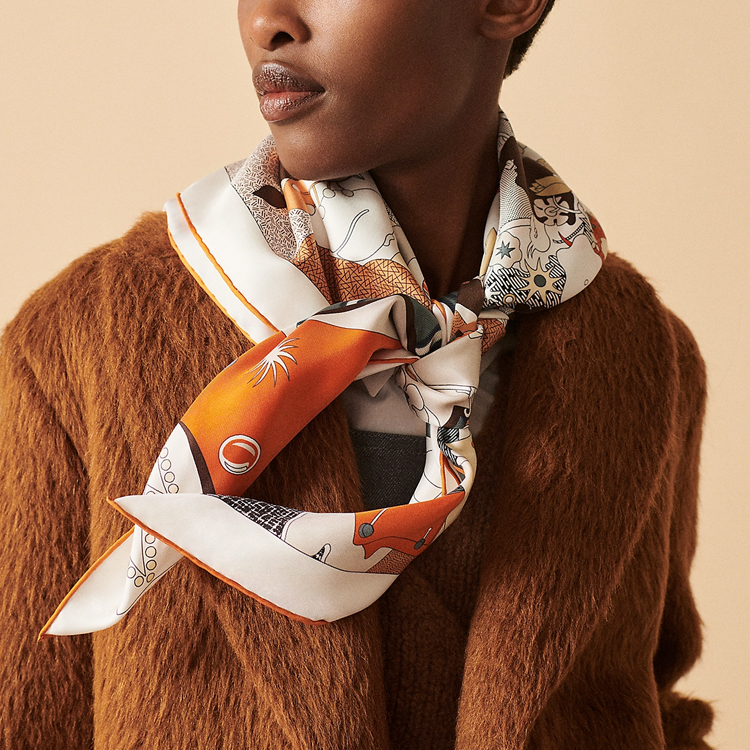 HERMES "Incredible!" Silk Scarf Unisex Couple Style Multicolor. H004005S07 圖 3