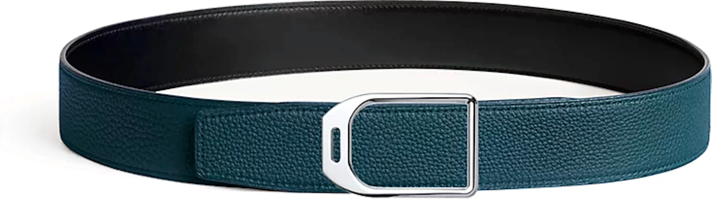 HERMES Sabuk Kulit Hitam/Biru Gesper Jockey Stirrup 3.8CM Lebar H010638UK05-H077971CAAE105 Lookbook HERMES Sabuk Kulit Hitam/Biru Gesper Jockey Stirrup 3.8CM Lebar H010638UK05-H077971CAAE105