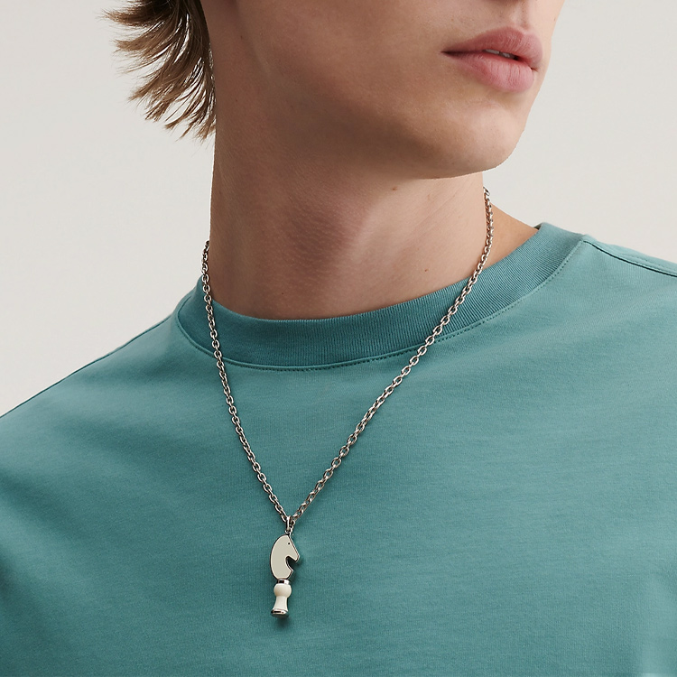 HERMES  Knight Fashion Metal Sweater Necklace Chain. H077303FP13 圖 4