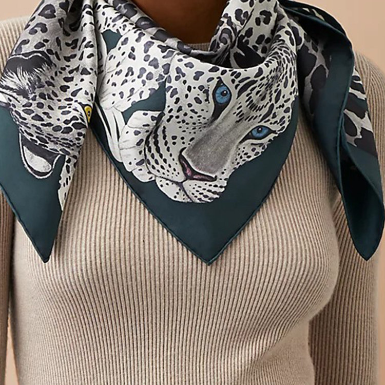 HERMES "Lazy Leopard" 90cm Scarf Grey H003779S-07 圖 3