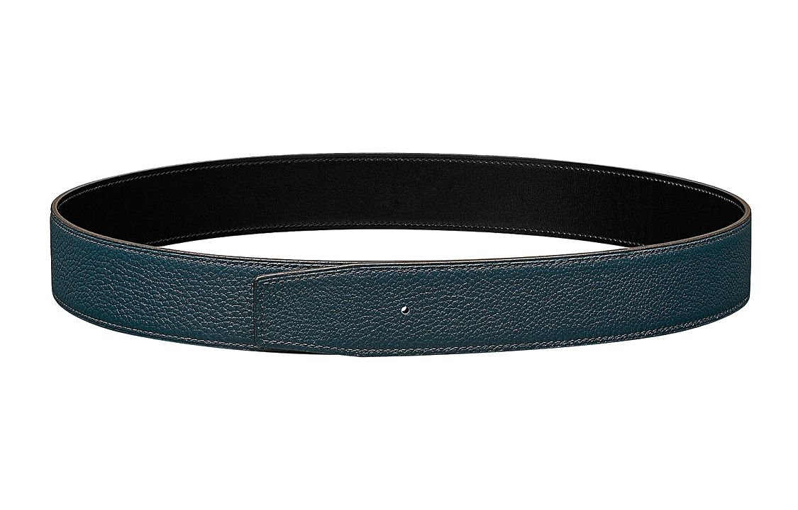 Lookbook 爱马仕 黑/蓝小牛皮皮带 3.8厘米 H077971CAAE