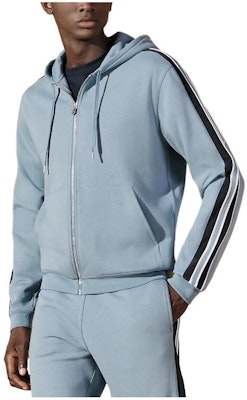 HERMES 淺灰藍連帽外套,條紋飾邊拉鏈設計 H457750HA5G Buy HERMES 淺灰藍連帽外套,條紋飾邊拉鏈設計 H457750HA5G