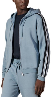 HERMES 淺灰藍連帽外套,條紋飾邊拉鏈設計 H457750HA5G Lookbook HERMES 淺灰藍連帽外套,條紋飾邊拉鏈設計 H457750HA5G
