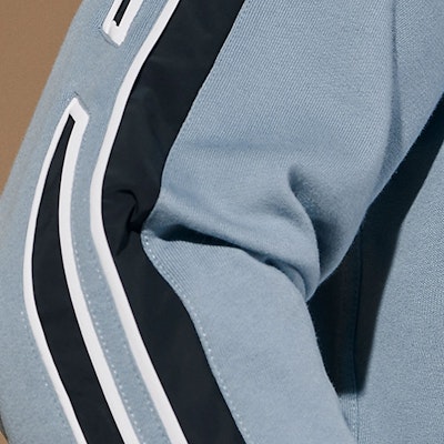 HERMES 淺灰藍連帽外套,條紋飾邊拉鏈設計 H457750HA5G Sizing HERMES 淺灰藍連帽外套,條紋飾邊拉鏈設計 H457750HA5G