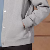 Cheap HERMES 經典字母貼單排釦外套 淺灰色 H457810HA1O