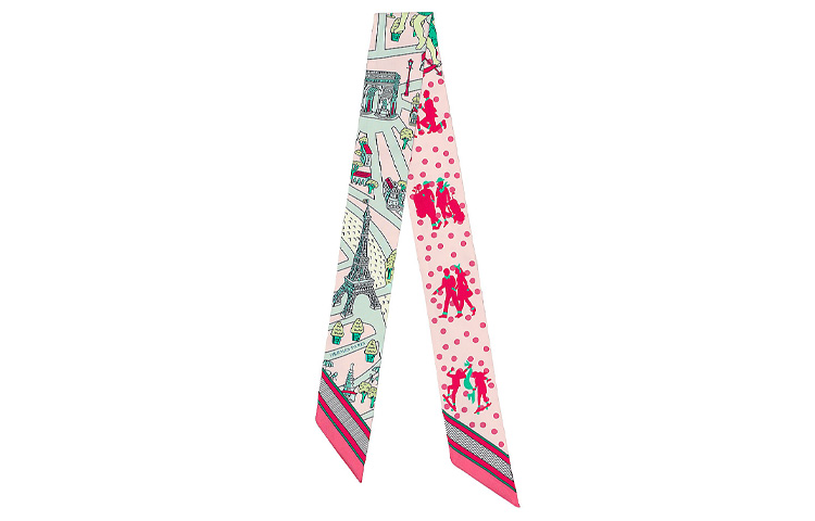 HERMES "Love in Paris" Twilly Silk Scarf Ribbon Red. H063329S-01 圖 2